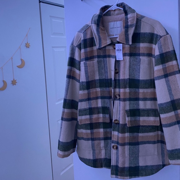 american eagle oversized plaid jacket